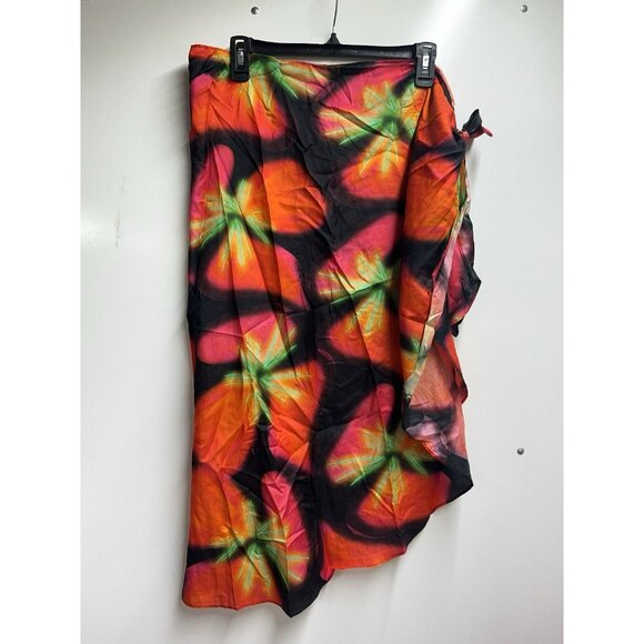 Louisa Ballou NEW Silk Cotton Midi Wrap Skirt Swim Coverup One Size Fits Most - Picture 3 of 9